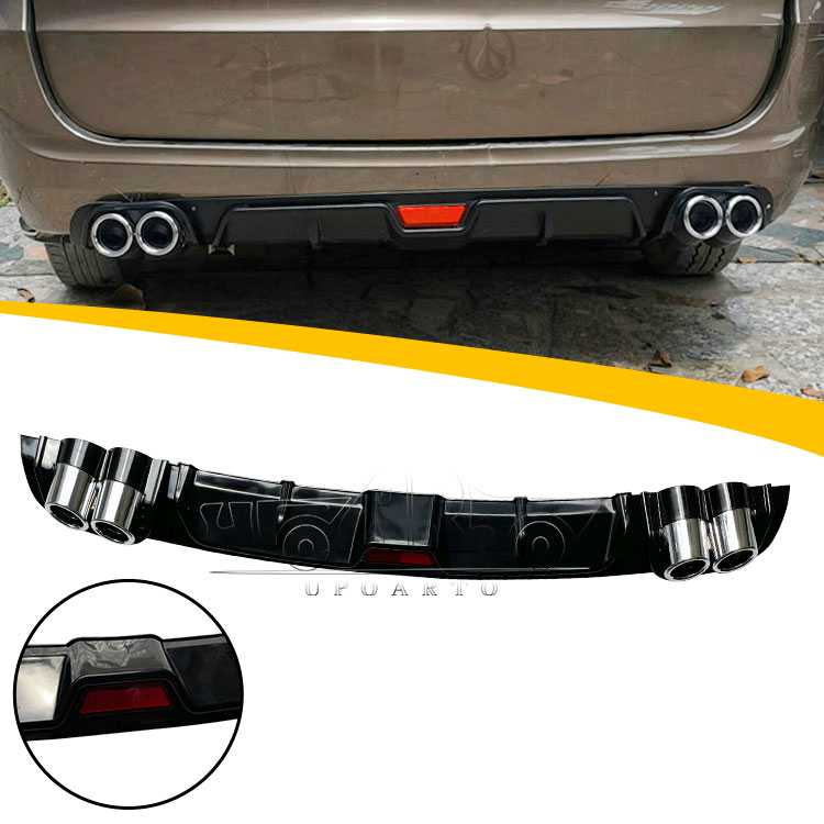 Style 1 Universal Rear Bumper Diffuser Led Spoiler Lower Boot Lip Kit