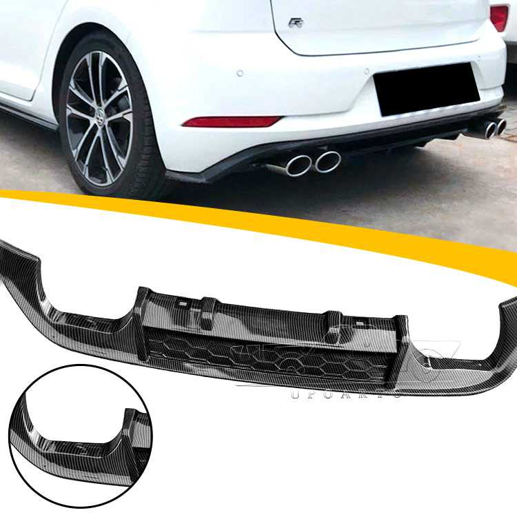 Left And Right Dual Exhaust Pipes Rear Lip For VW Golf 7 MK7 GTI