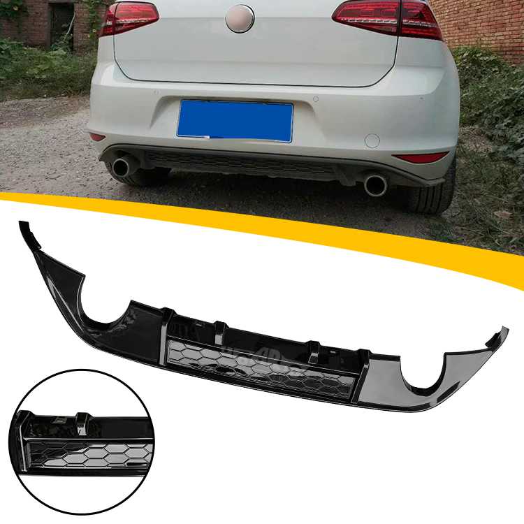 Left And Right Single Exhaust Pipe Rear Bumper Lip For VW Golf 7 Gti MK7 Gti